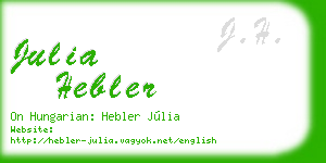 julia hebler business card